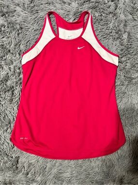 Nike Pink Racerback Dri-FIT Tank with White Mesh Insets